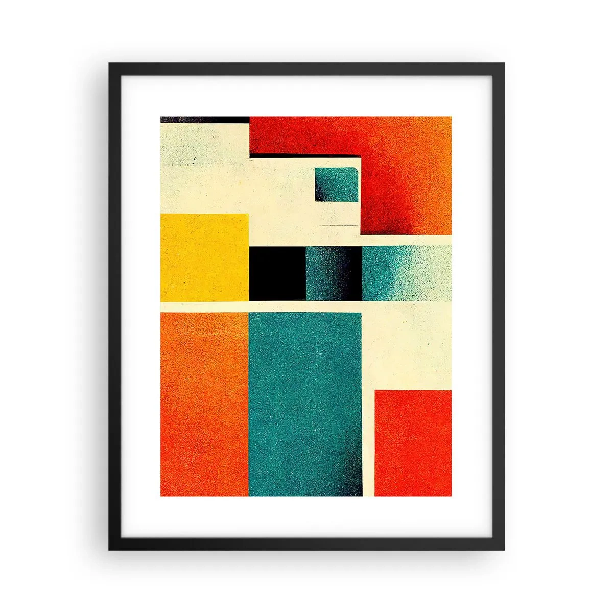 Póster en marco negro - Abstracción geométrica - buena energía - 40x50 cm