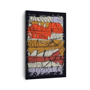 Cuadro sobre lienzo - Impresión de Imagen - Composición abstracta en colores intensos - 80x120cm - Composición espontánea - Decoración de pared moderna para salón y dormitorio ARTTOR