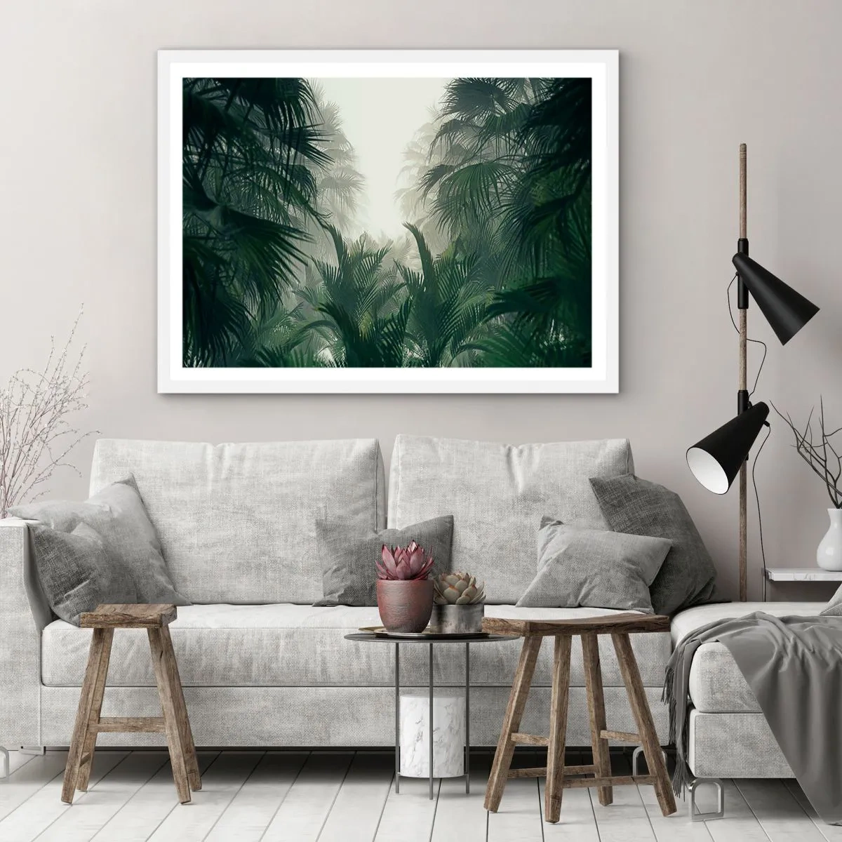 Póster en marco blanco - Misterio tropical - 100x70 cm