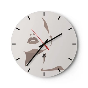 Reloj de pared - Reloj de vidrio - Creación a partir de la luz y la sombra - 40x40 cm