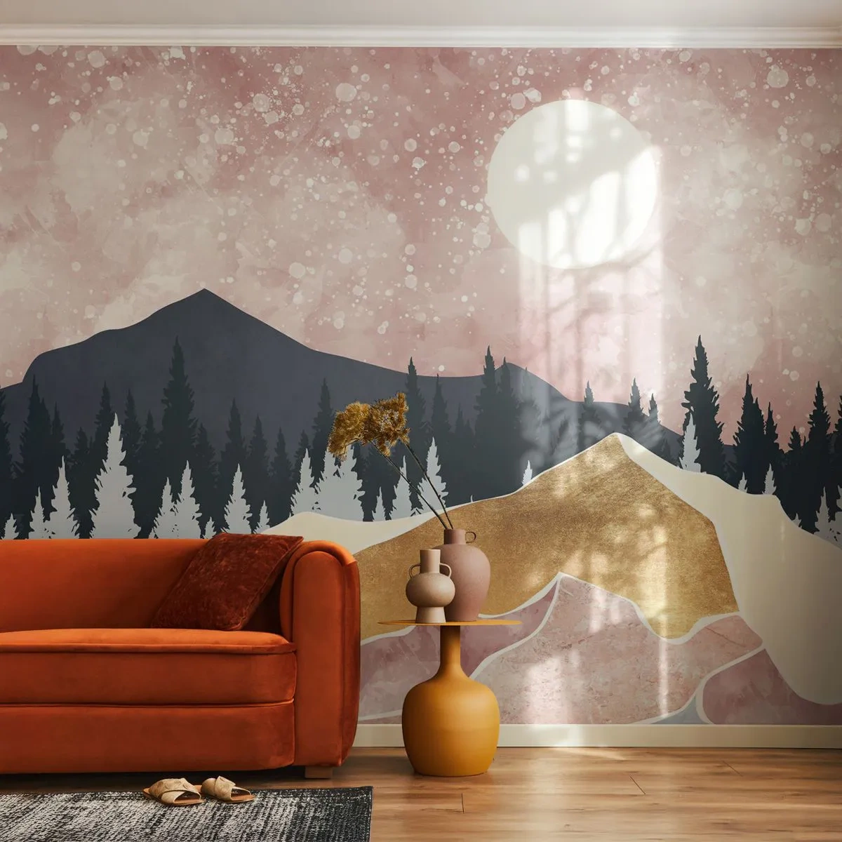 Fotomural Autadhesivo Deluxe Sticker - Vigilancia nocturna - Gráficos, Paisaje, Montañas - 250x175 cm
