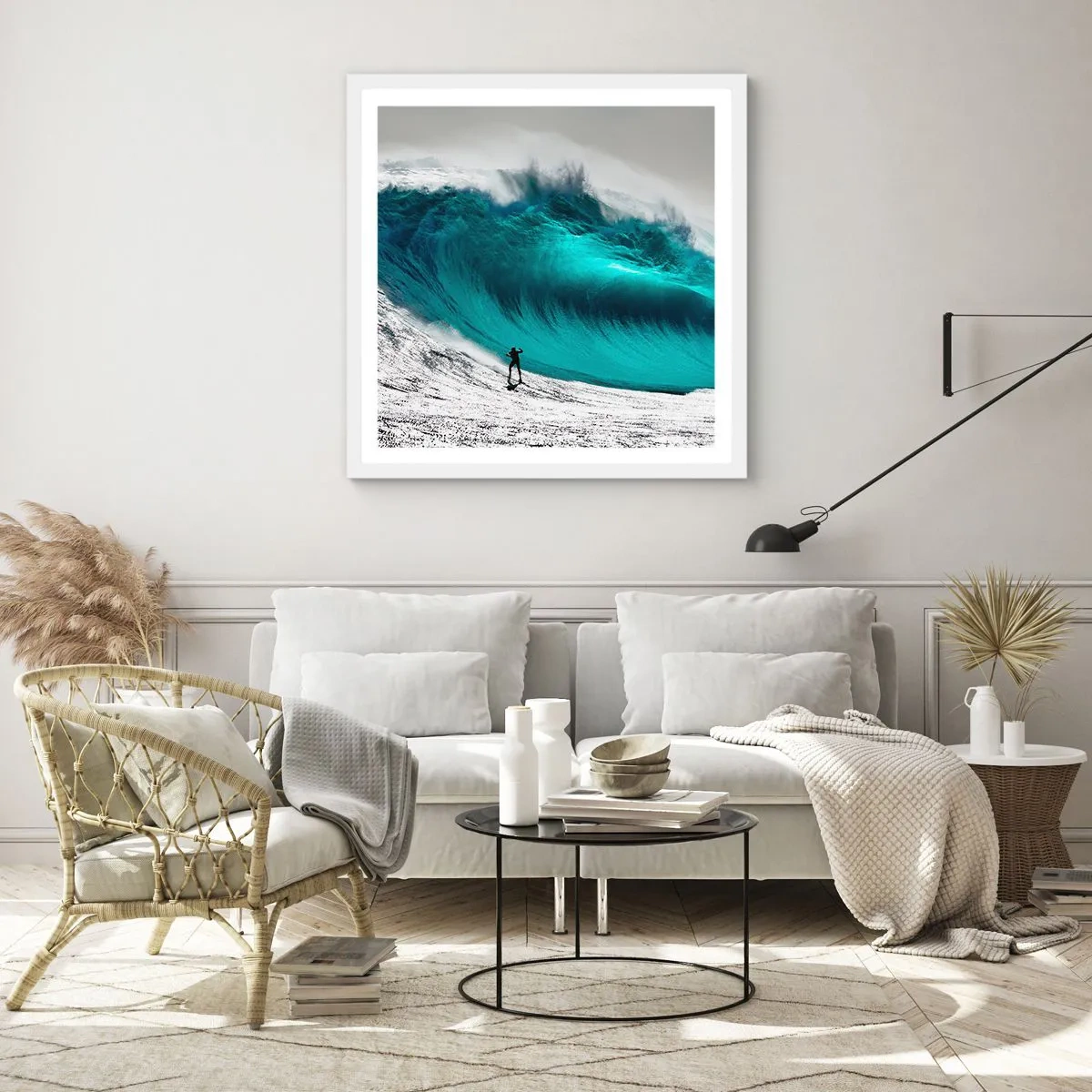 Póster en marco blanco - Reto aceptado - 60x60 cm