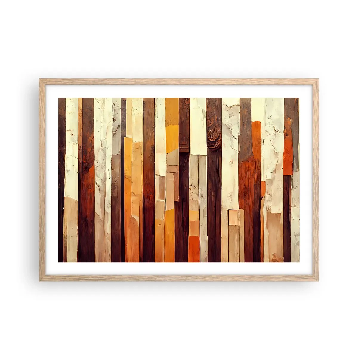 Póster en marco roble claro - Himno de los árboles del bosque - 70x50 cm