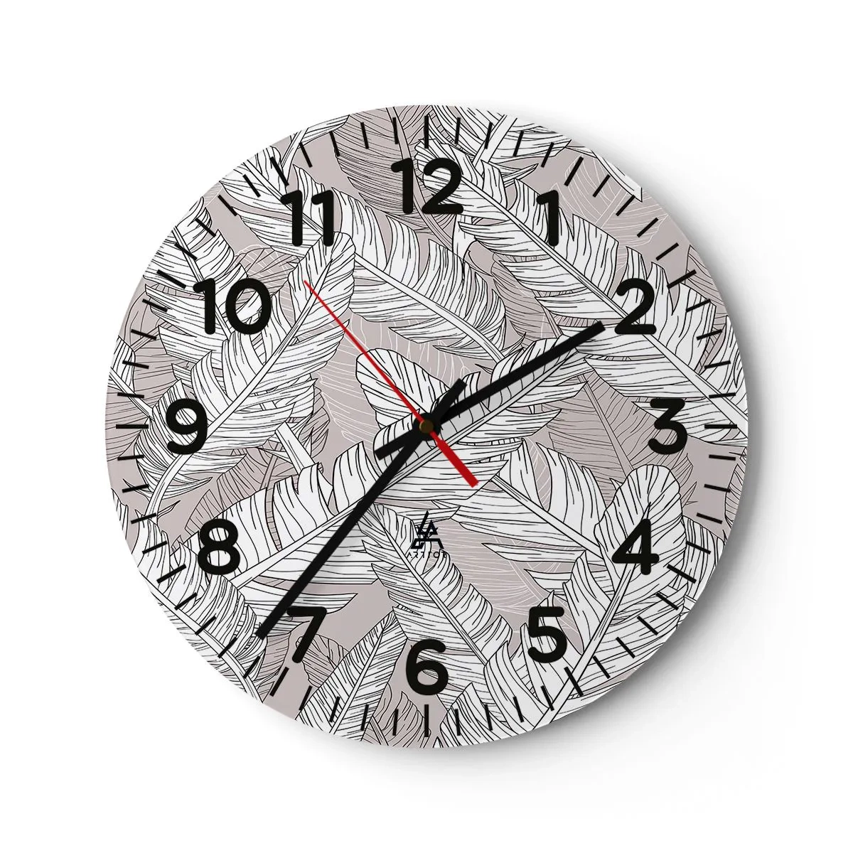 Reloj de pared - Reloj de vidrio - Turbulencias de plumas - 30x30 cm