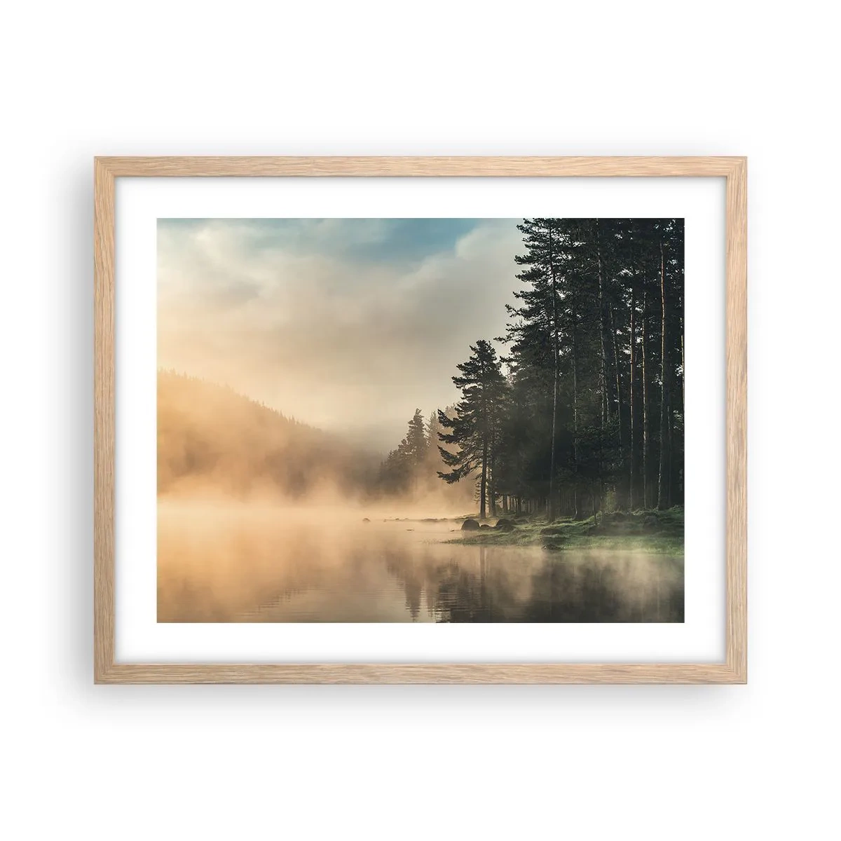 Póster en marco roble claro - El nacimiento de un día - 50x40 cm