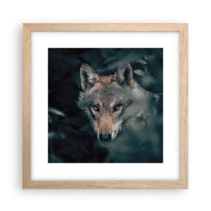 Póster en marco roble claro - Cazador - 30x30 cm