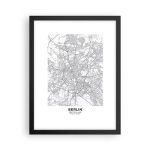 Póster en marco negro - Flor de Berlín - 30x40 cm