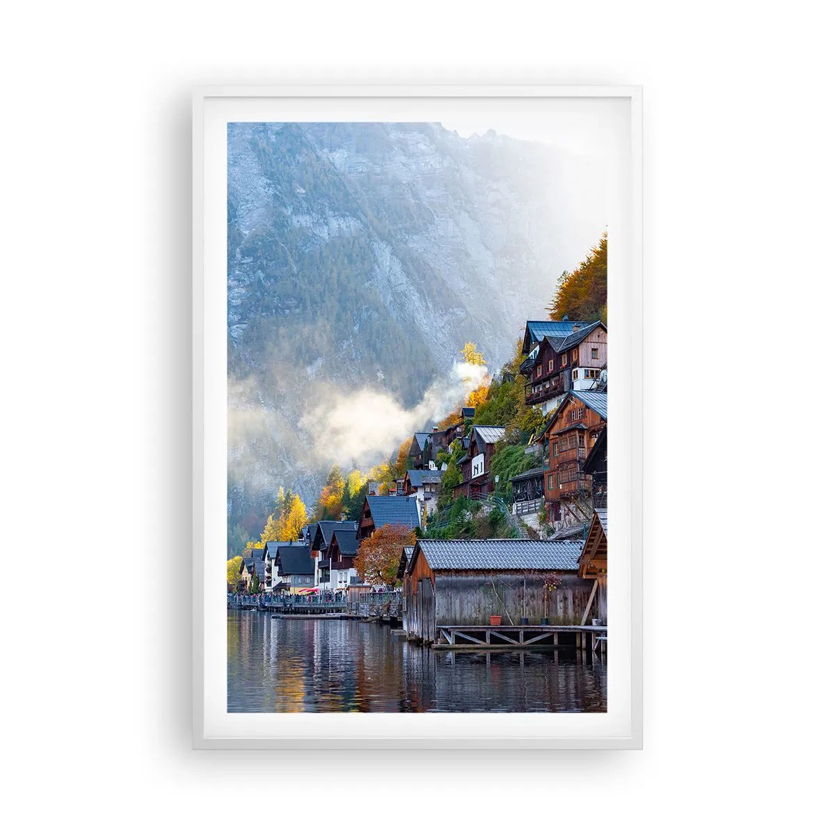 Póster en marco blanco - Ambiente alpino - 61x91 cm