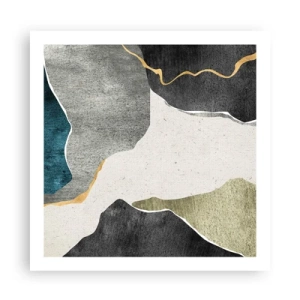 Póster - Composición en mosaico con una hebra de oro - 60x60 cm