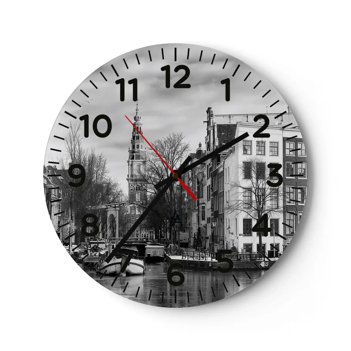 Reloj de pared - Reloj de vidrio - Ambiente de Ámsterdam - 30x30 cm