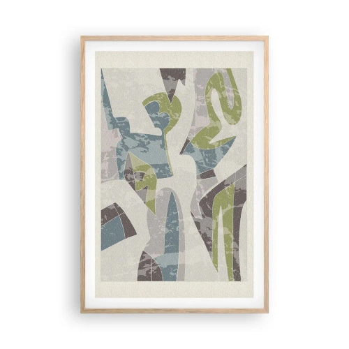 Póster en marco roble claro - Composición tras vidriera - 61x91 cm