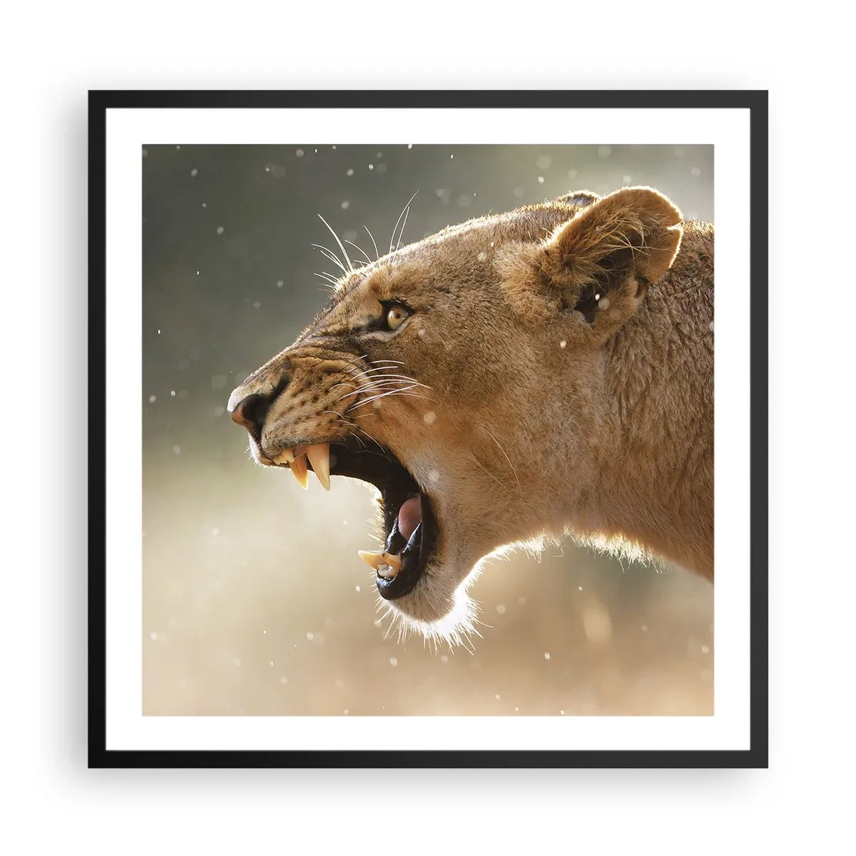 Póster en marco negro - Silencio, es mi turno de palabra - 60x60 cm