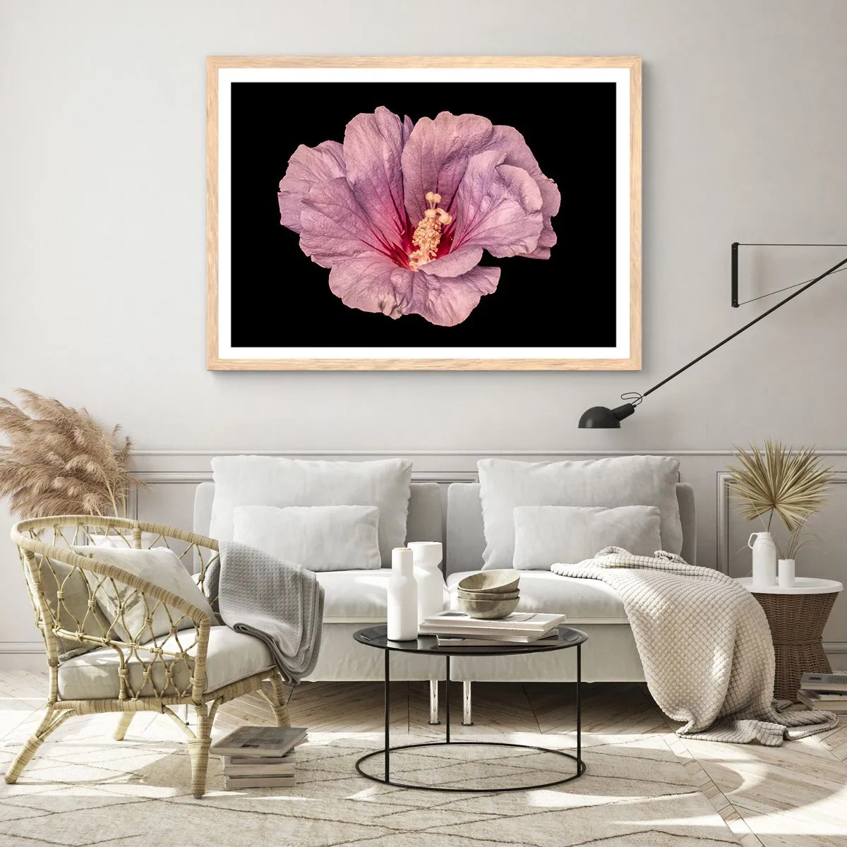 Póster en marco roble claro - Directo al corazón - 91x61 cm