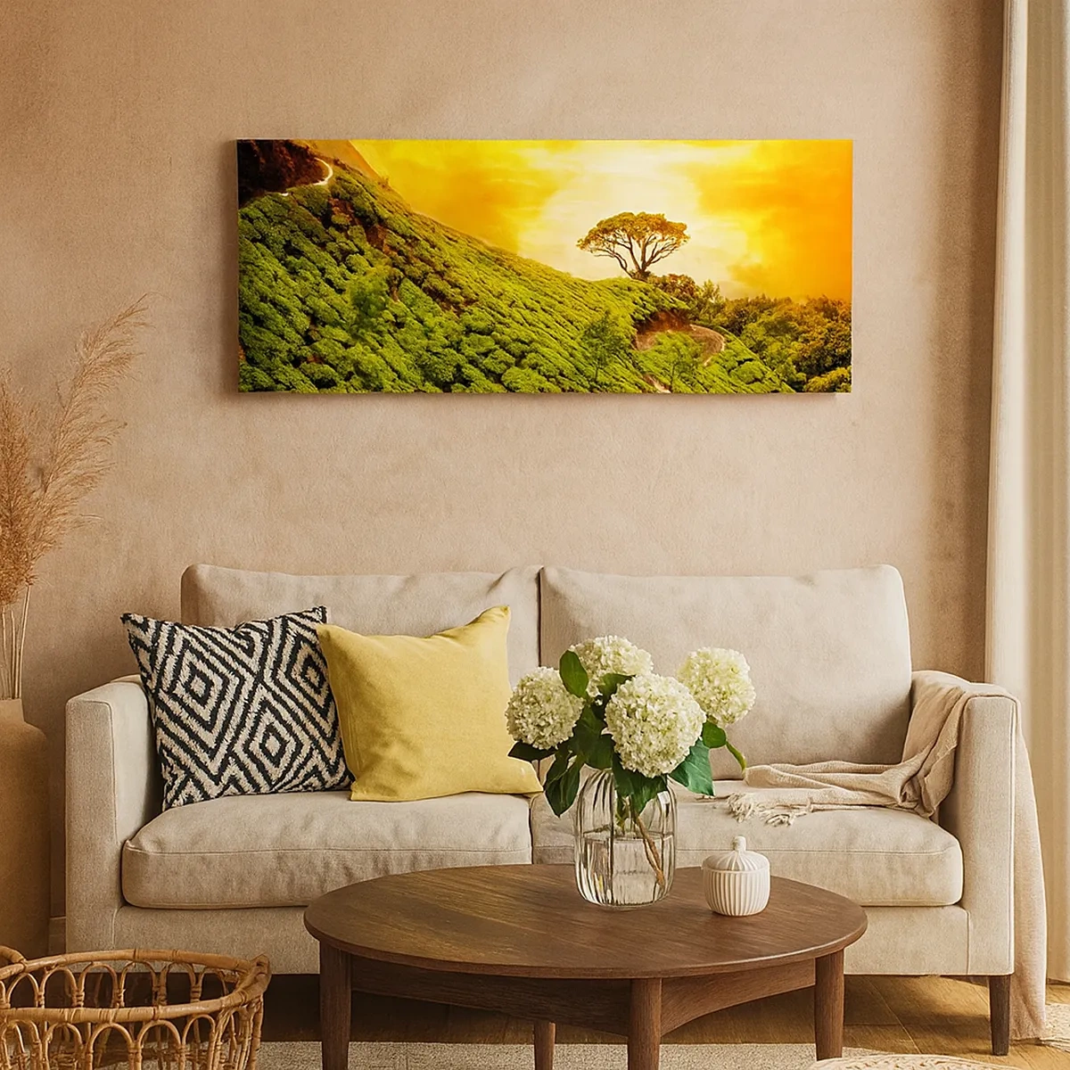 Cuadro sobre lienzo - Impresión de Imagen - Por un camino sinuoso, por una verde pendiente - 30x30 cm