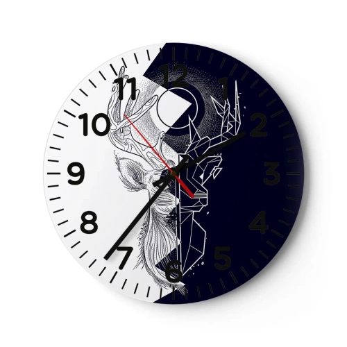 Reloj de pared - Reloj de vidrio - Lucha y unidad de los opuestos - 30x30 cm