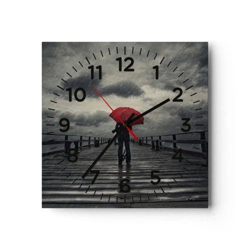 Reloj de pared - Reloj de vidrio - No importa que llueva - 30x30 cm