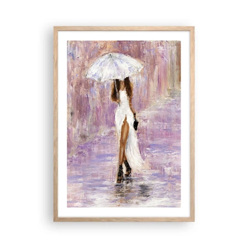 Póster en marco roble claro - En la lluvia de lilas - 50x70 cm