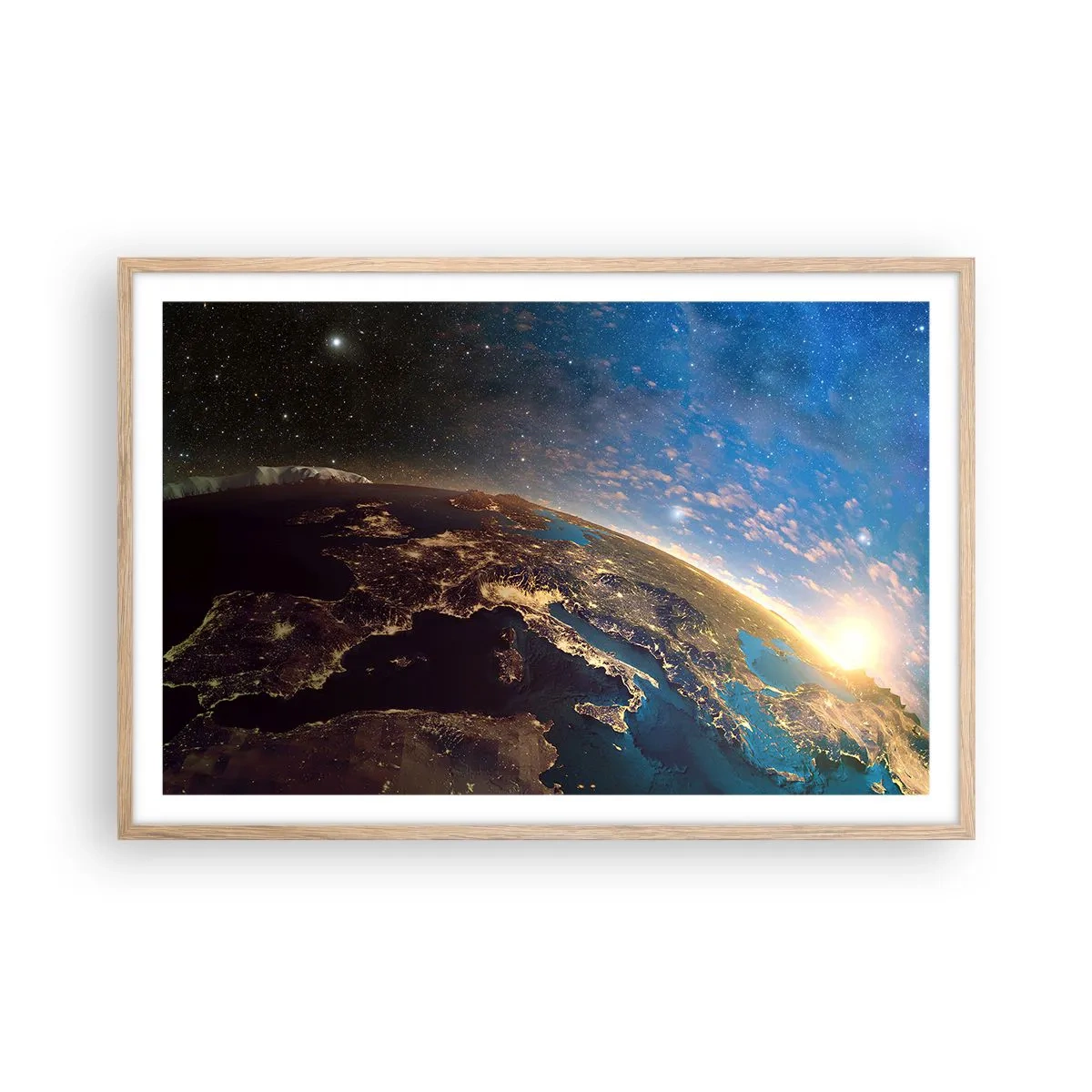 Póster en marco roble claro - Mirémonos a nosotros mismos desde la distancia - 91x61 cm