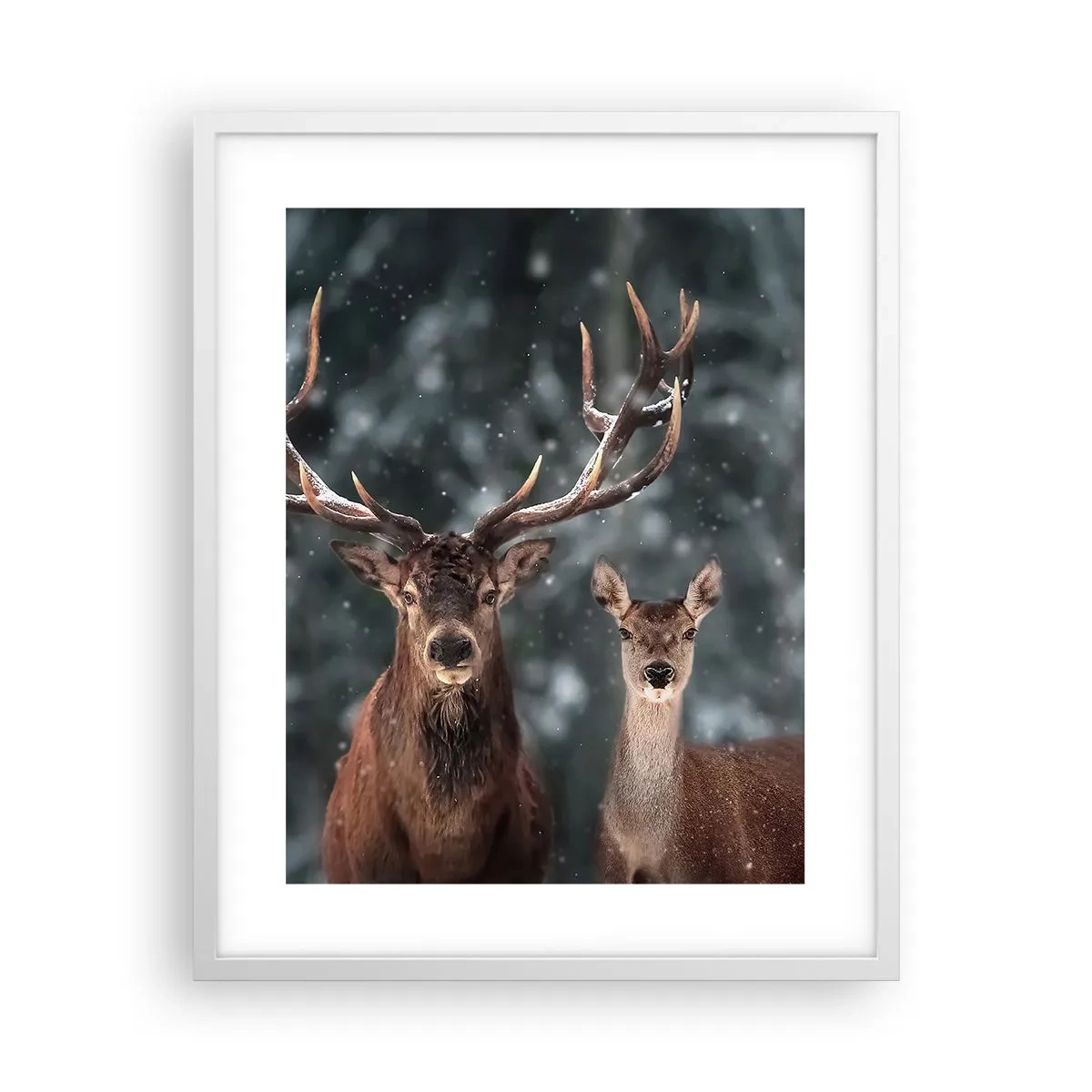 Póster en marco blanco - El señor y la señora del bosque - 40x50 cm