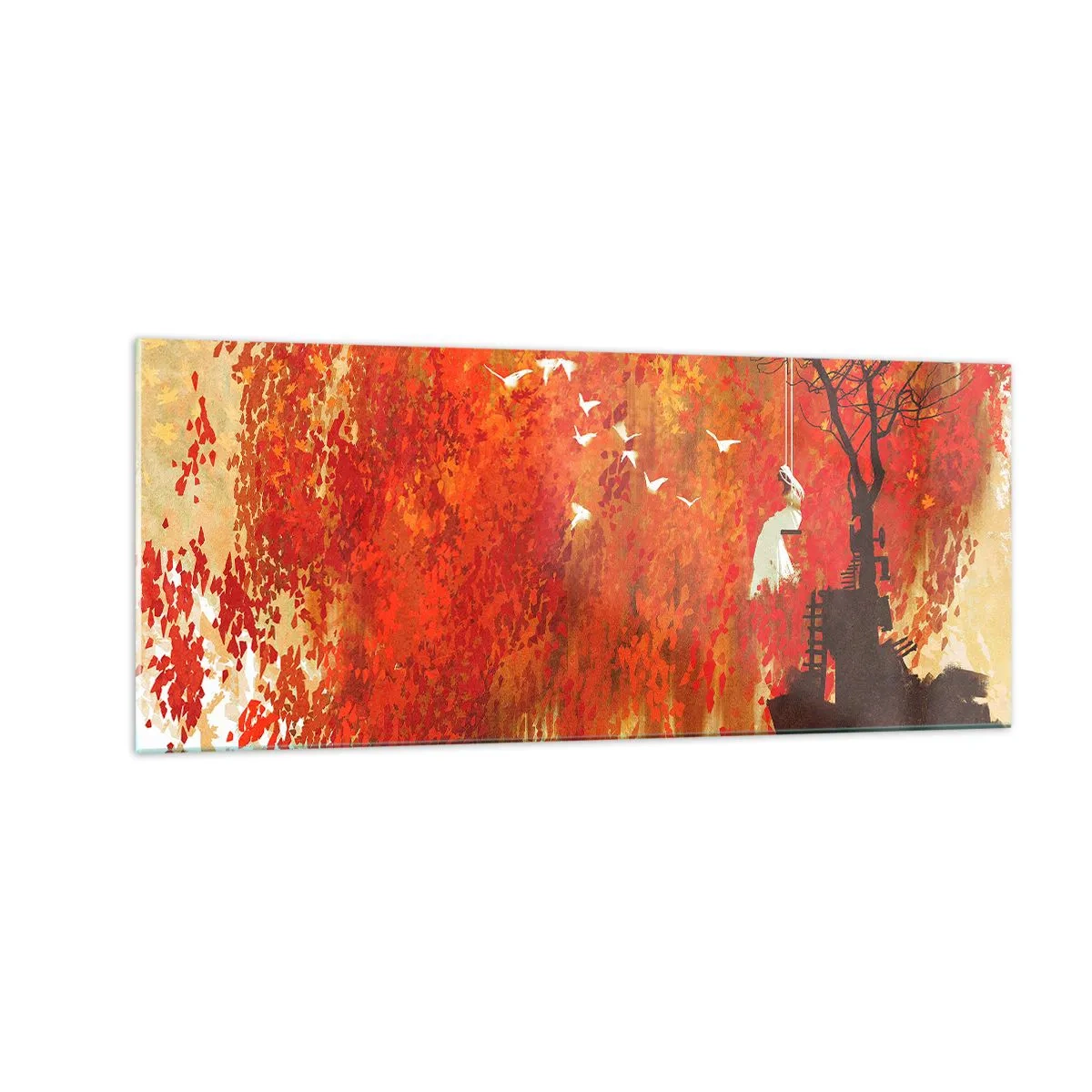 Cuadro sobre vidrio - Impresiones sobre Vidrio - ¿Volará con ellos? - 100x40 cm