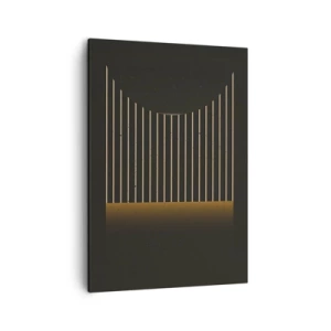 Cuadro sobre lienzo - Impresión de Imagen - Patrón geométrico con rayas sobre fondo oscuro. - 50x70cm - Explorar la oscuridad - Decoración de pared moderna para salón y dormitorio ARTTOR