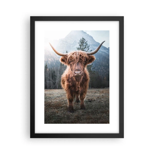 Póster en marco negro - Saludos desde un prado de montaña - 30x40 cm