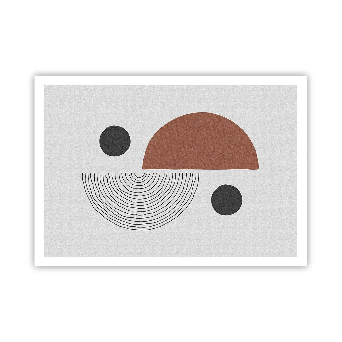 Póster - Formas geométricas en tonos marrones y negros. - 100x70cm - La perfección del círculo - Decoración de pared moderna para salón y dormitorio ARTTOR