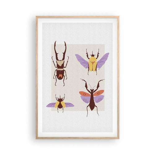 Póster en marco roble claro - El mundo de los insectos - 61x91 cm