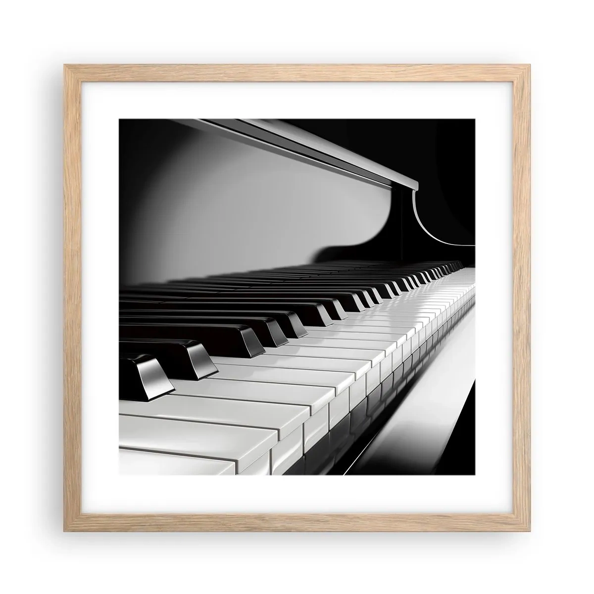 Póster en marco roble claro - Armonía musical - 40x40 cm