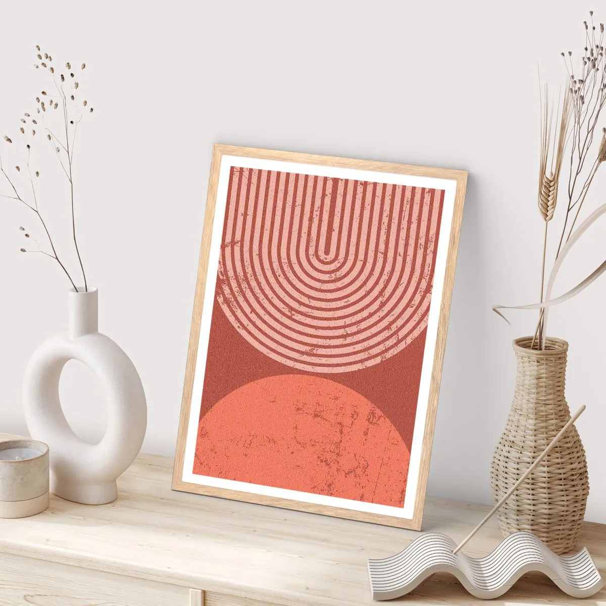 Póster en marco roble claro - Estrecha relación - 50x70 cm