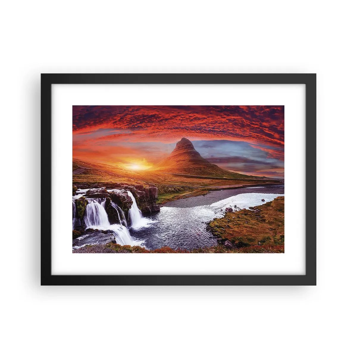 Póster en marco negro - Una vista de la Tierra Media - 40x30 cm