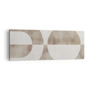 Cuadro sobre lienzo - Impresión de Imagen - Un cuadro abstracto en tonos beige con formas geométricas y simetría. - 140x50cm - Similitudes y diferencias - Decoración de pared moderna para salón y dormitorio ARTTOR