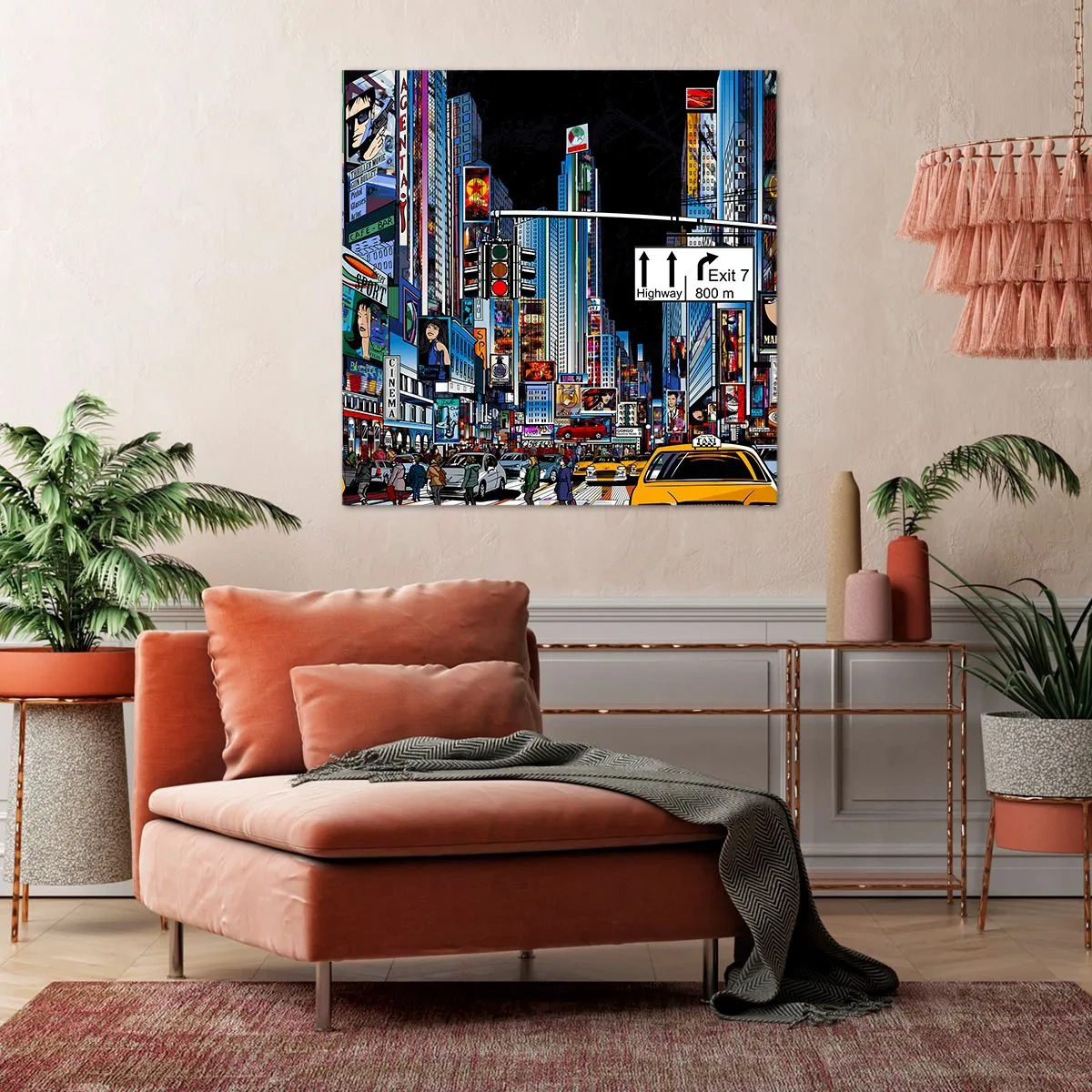 Cuadro sobre lienzo - Impresión de Imagen - Noche de cómic - 70x70 cm