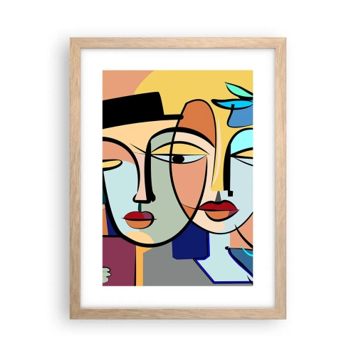Póster en marco roble claro - Randez vous de Picasso - 30x40 cm