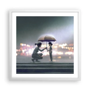 Póster en marco blanco - Y todo está bien - 50x50 cm