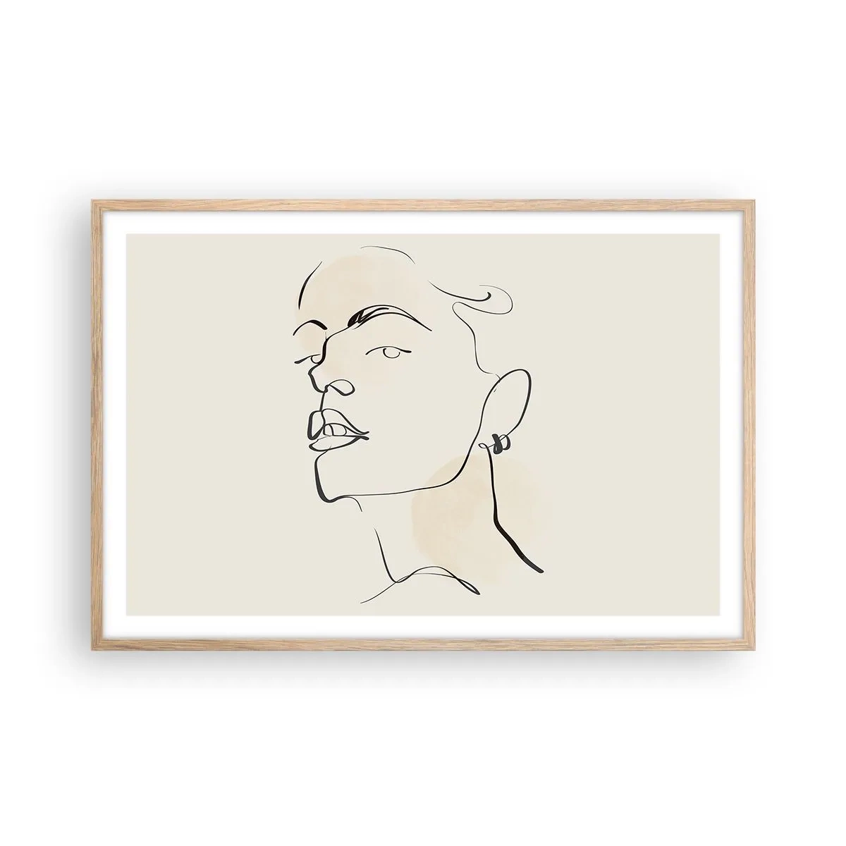 Póster en marco roble claro - Una mirada orgullosa - 91x61 cm