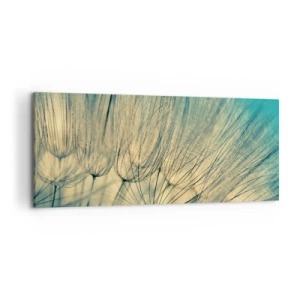 Cuadro sobre lienzo - Impresión de Imagen - Fotografía macro de dientes de león a la luz del día. - 120x50cm - Esperando el viento - Decoración de pared moderna para salón y dormitorio ARTTOR