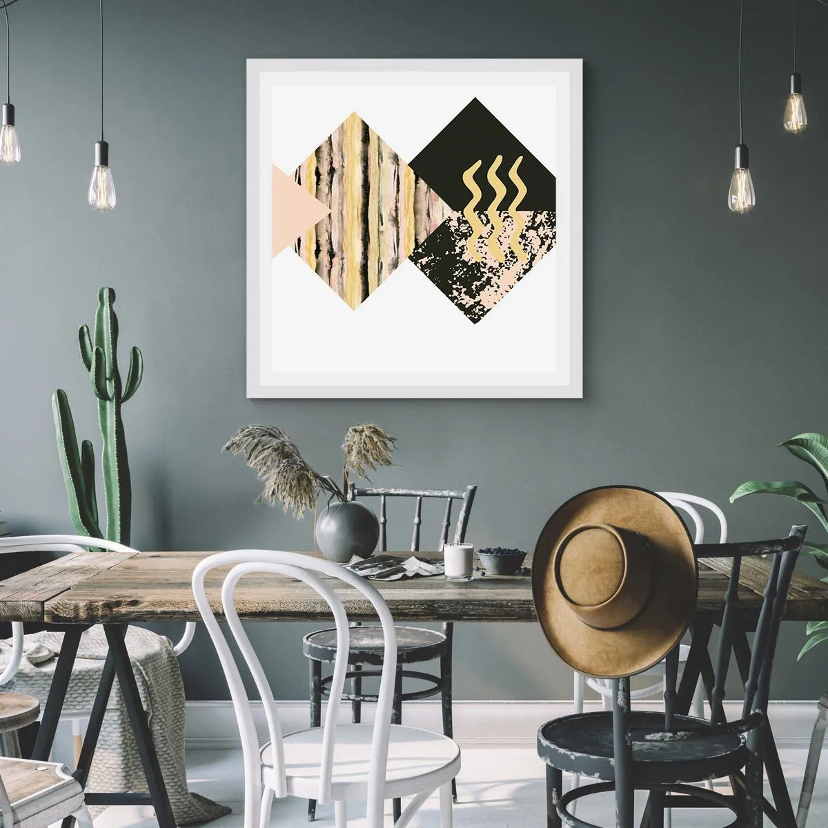 Póster en marco blanco - No es tan sencillo - 60x60 cm