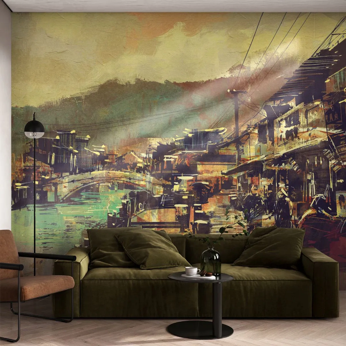 Fotomural Premium Sand - La vida como riqueza de grises - Paisaje, Porcelana, Arquitectura - 100x70 cm