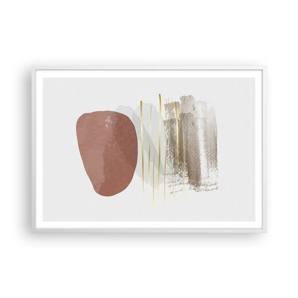 Póster en marco blanco - Una columnata abstracta - 100x70 cm