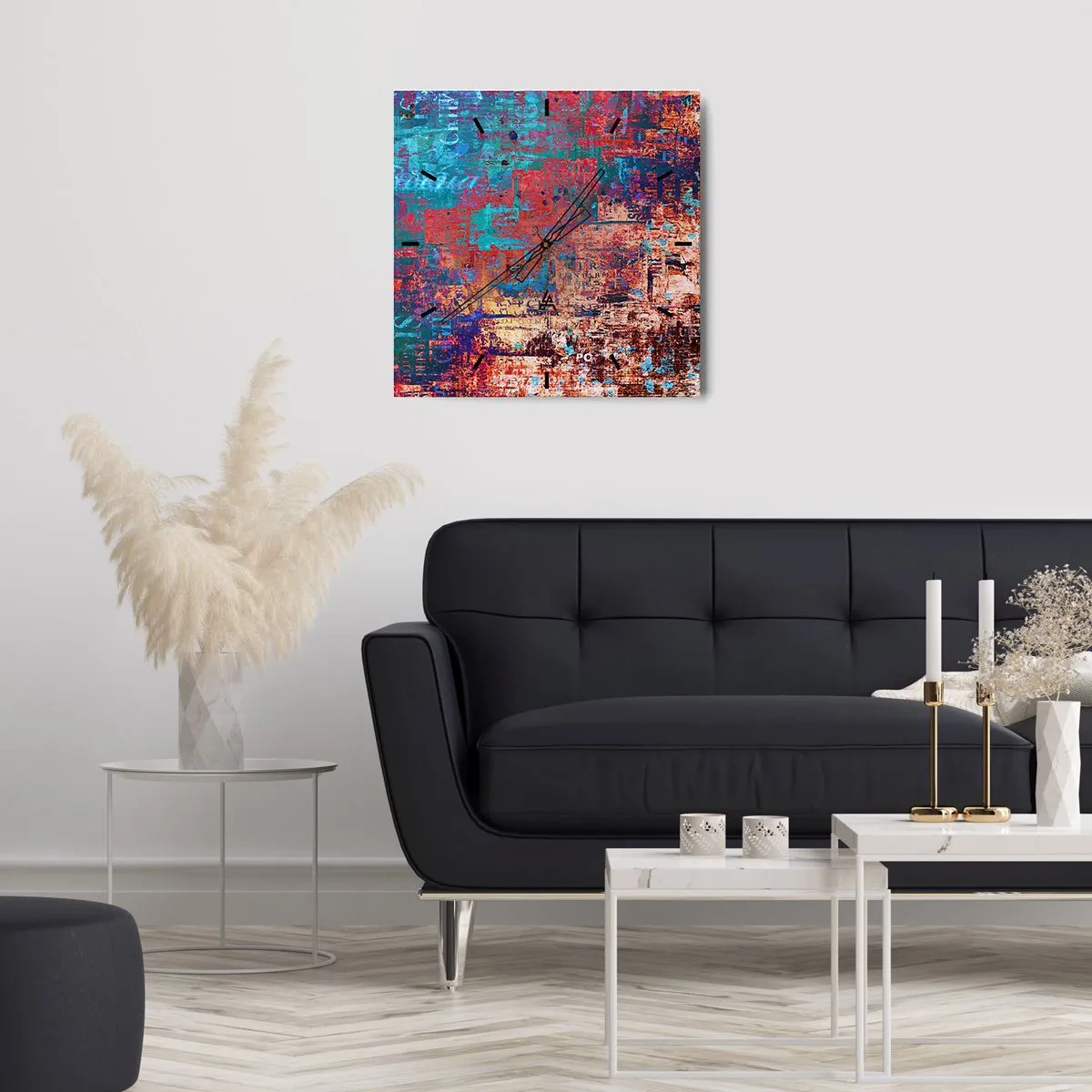 Reloj de pared - Reloj de vidrio - Memoria y olvido - 40x40 cm