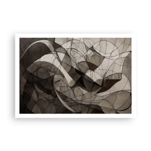 Póster - Patrón abstracto en tonos marrones y terrosos. - 100x70cm - Circulación en colores tierra - Decoración de pared moderna para salón y dormitorio ARTTOR