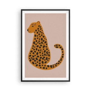 Póster en marco negro - El estampado de leopardo está de moda - 61x91 cm