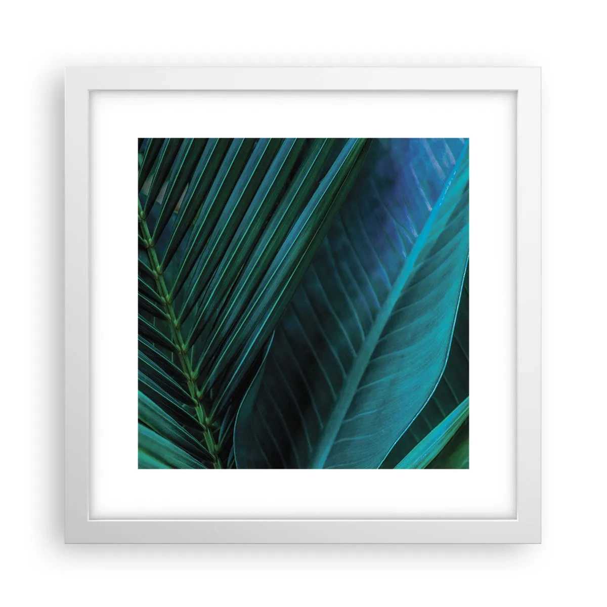 Póster en marco blanco - Anatomía del verde - 30x30 cm