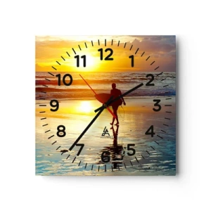 Reloj de pared - Reloj de vidrio - El regreso del guerrero - 40x40 cm