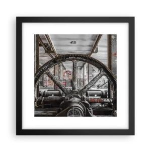 Póster en marco negro - La vida secreta de una fábrica - 30x30 cm