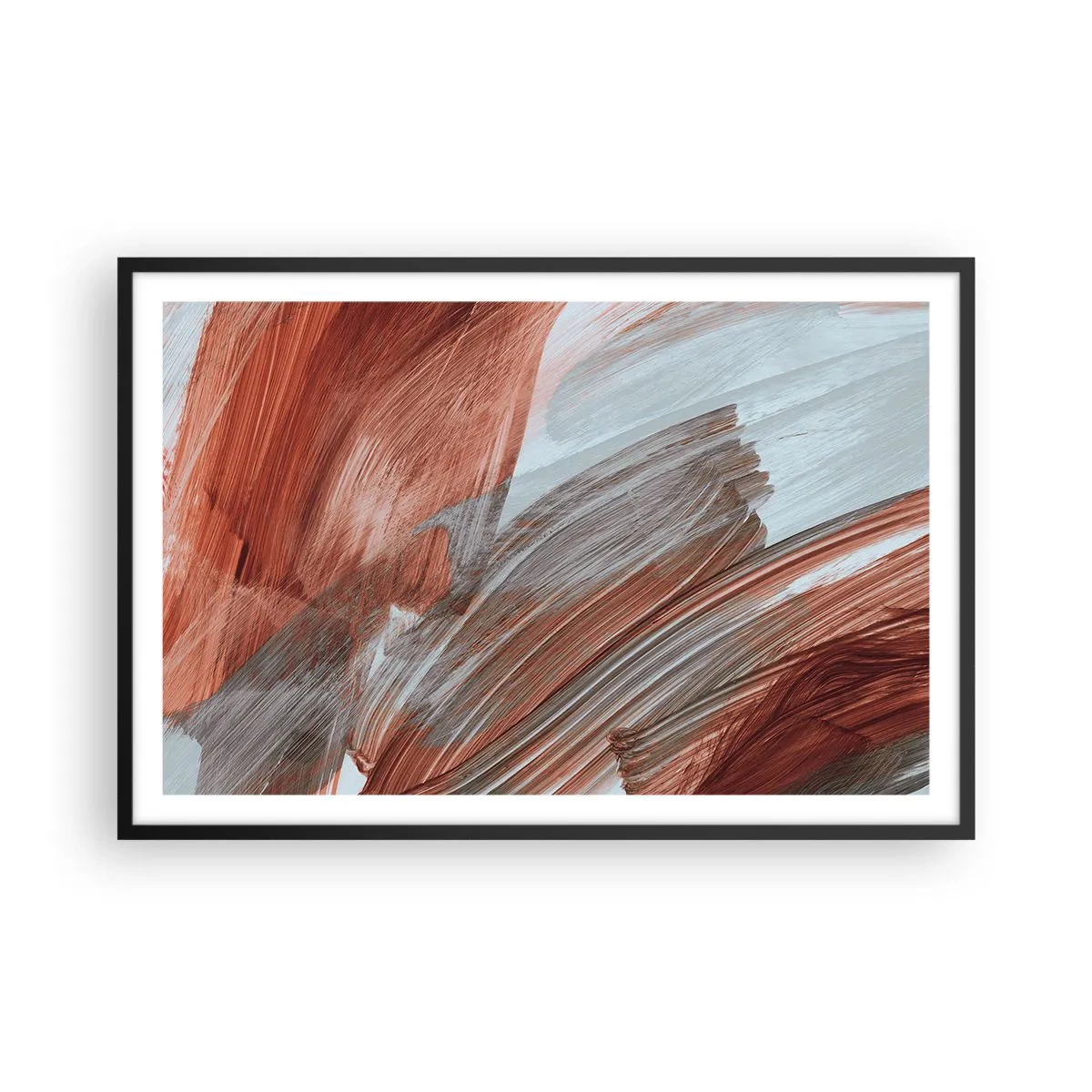 Póster en marco negro - Abstracción otoñal y ventosa - 91x61 cm