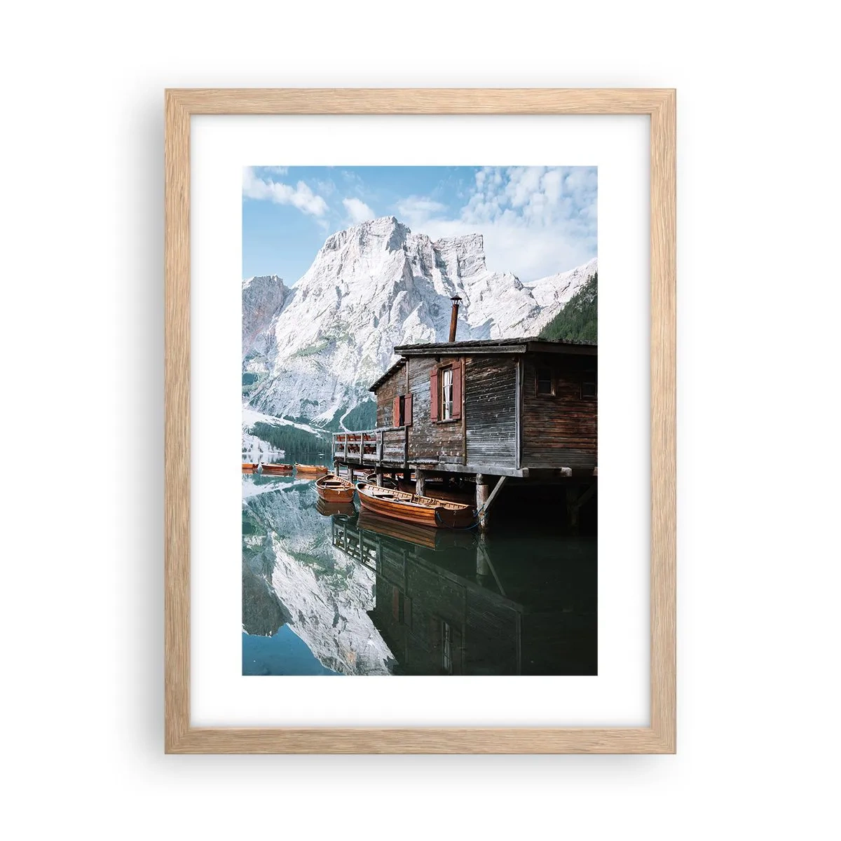 Póster en marco roble claro - Una mañana cristalina de montaña - 30x40 cm