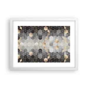 Póster en marco blanco - Composición de diamantes - 40x30 cm