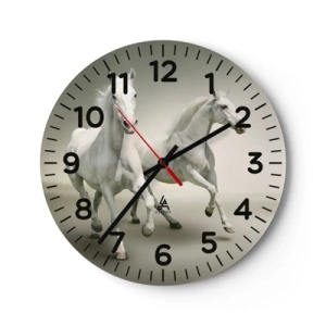 Reloj de pared - Reloj de vidrio - ¡Poder blanco! - 30x30 cm